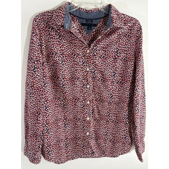 Tommy Hilfiger Women's collared button up long sleeve shirt size L classic fit - Picture 2 of 6